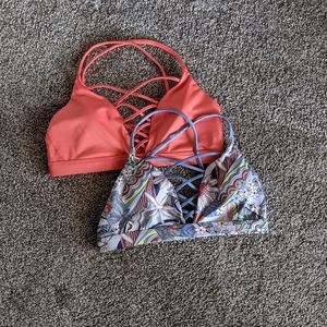 2 Victoria Sport strappy sports bras- S